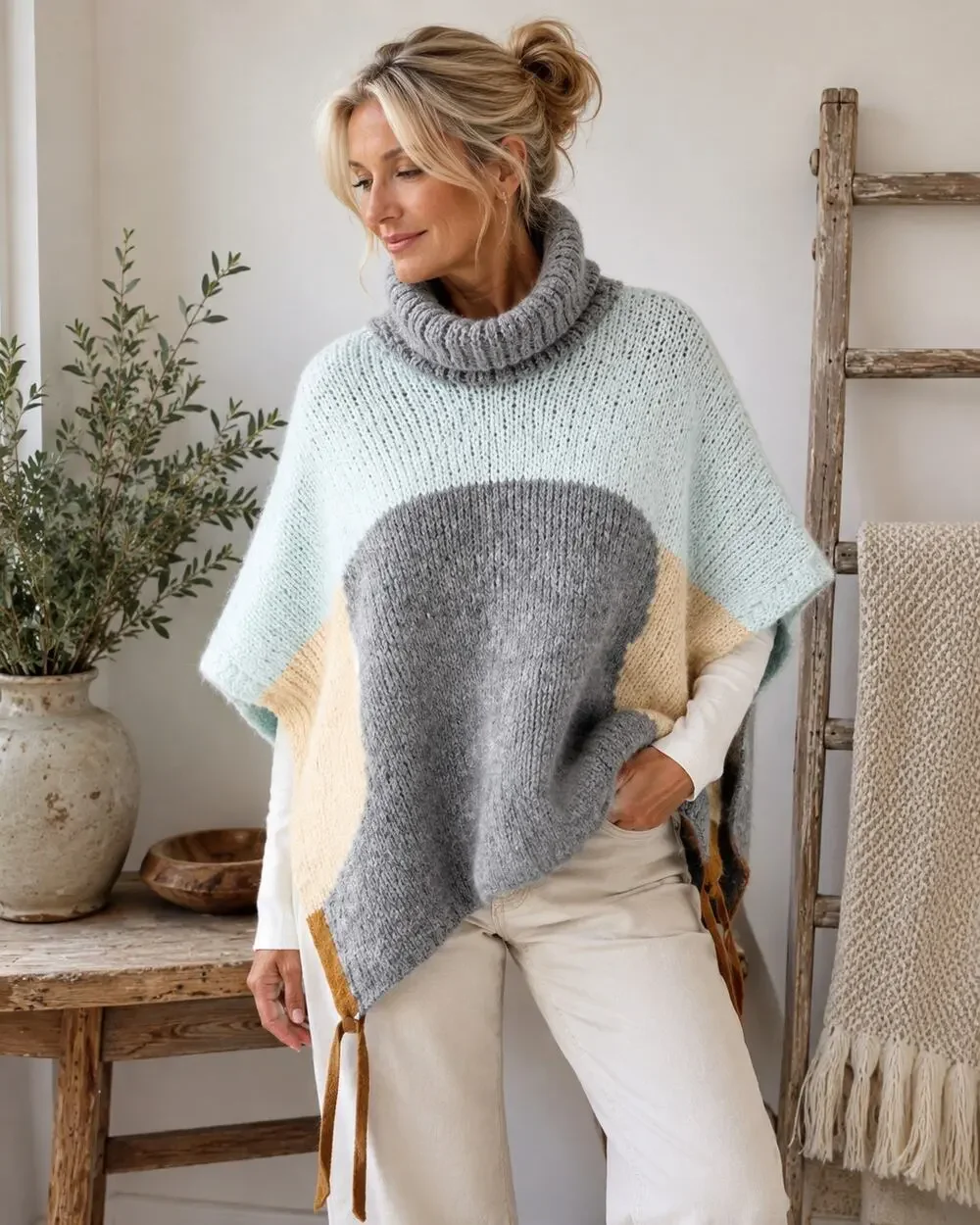 Sita Murt Mohair Alpaca Poncho Sweater Spain Quiet Luxury OS